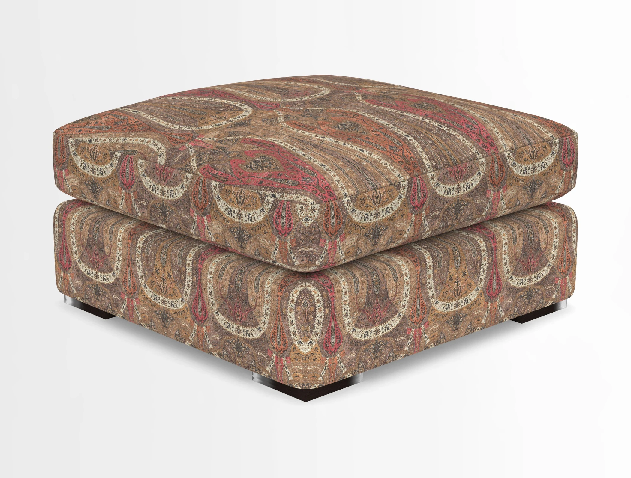 Stockbridge Combi Footstool in Two Tone Plain Biscuit