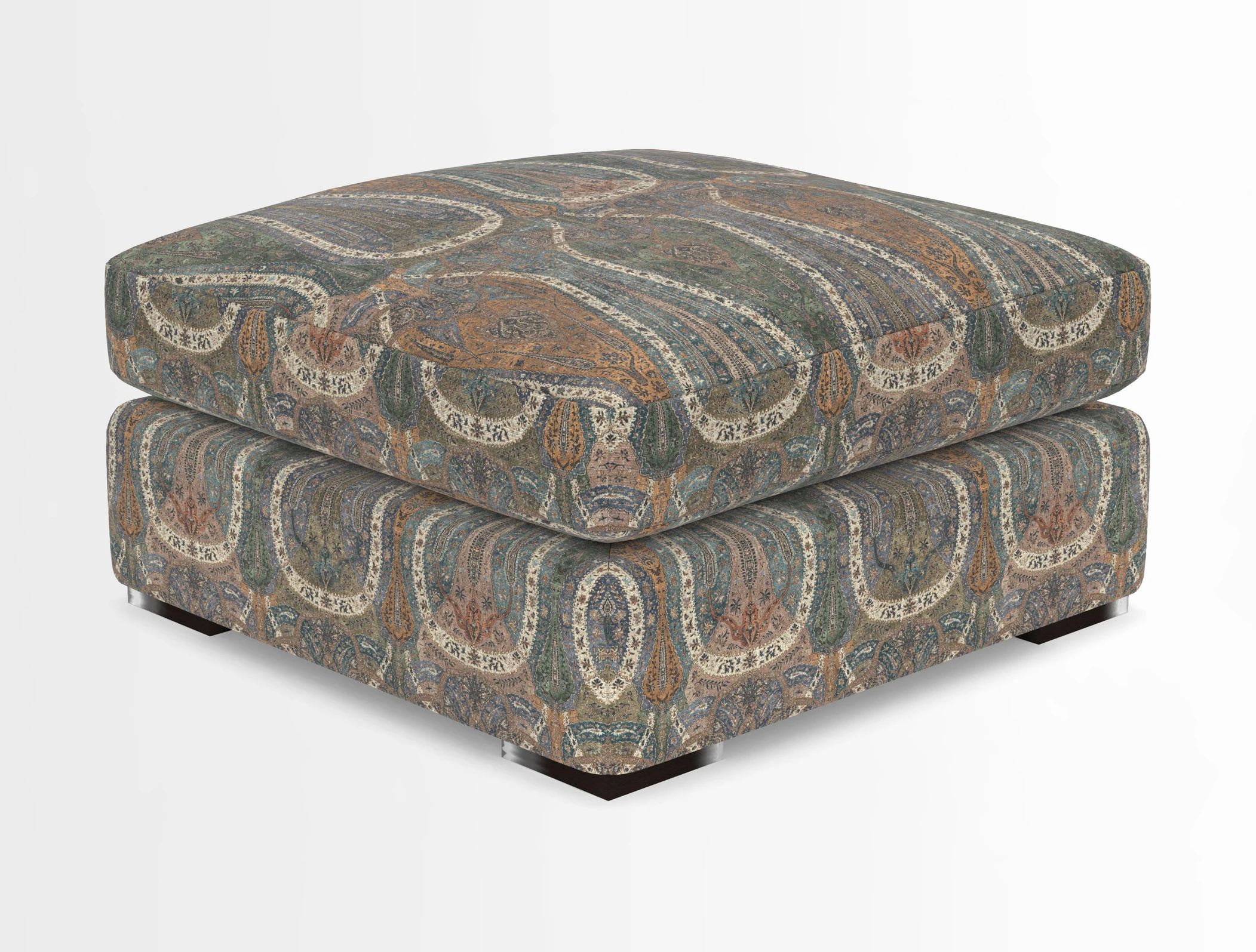 Stockbridge Combi Footstool in Two Tone Plain Biscuit
