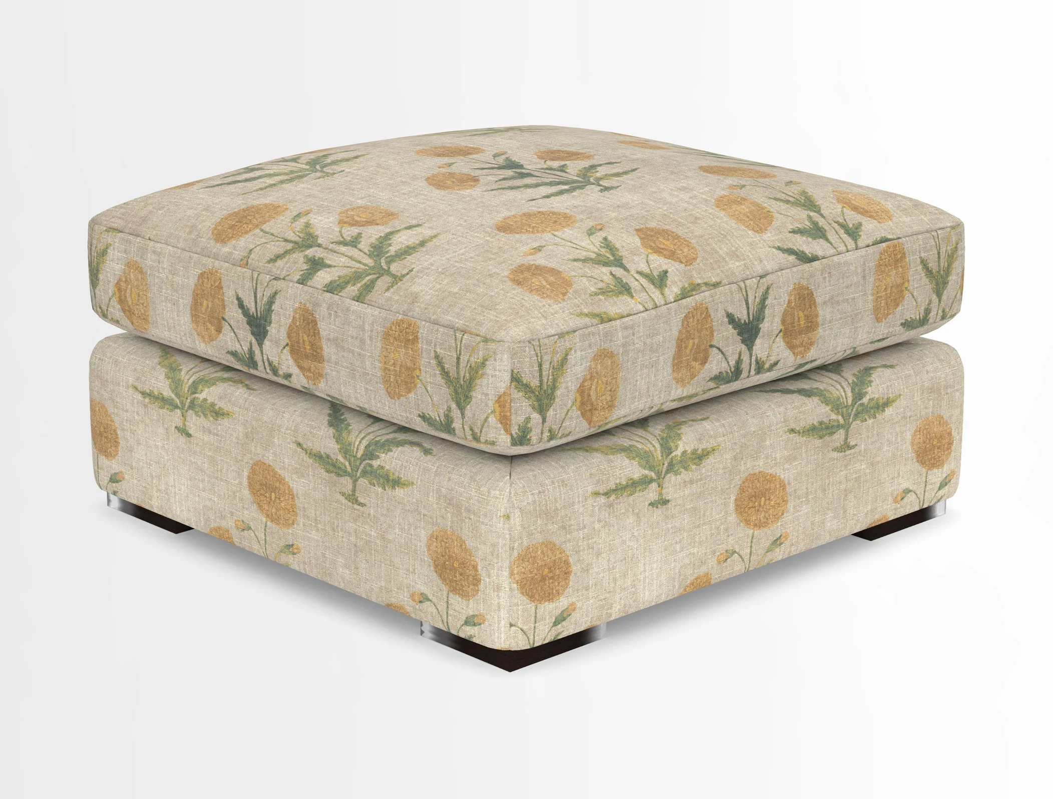 Stockbridge Combi Footstool in Two Tone Plain Biscuit