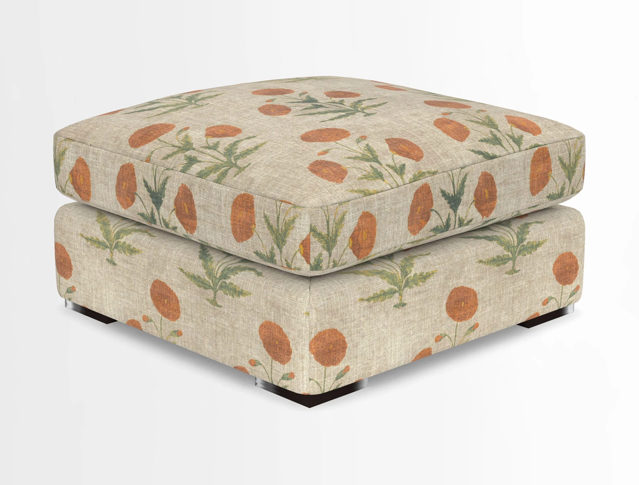 Stockbridge Combi Footstool in Two Tone Plain Biscuit