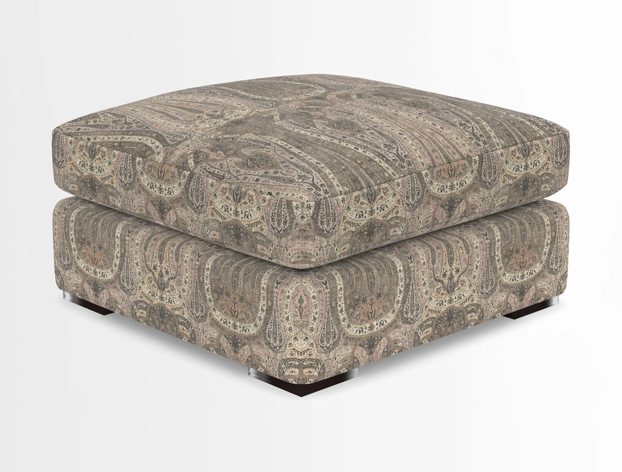 Stockbridge Combi Footstool in Two Tone Plain Biscuit