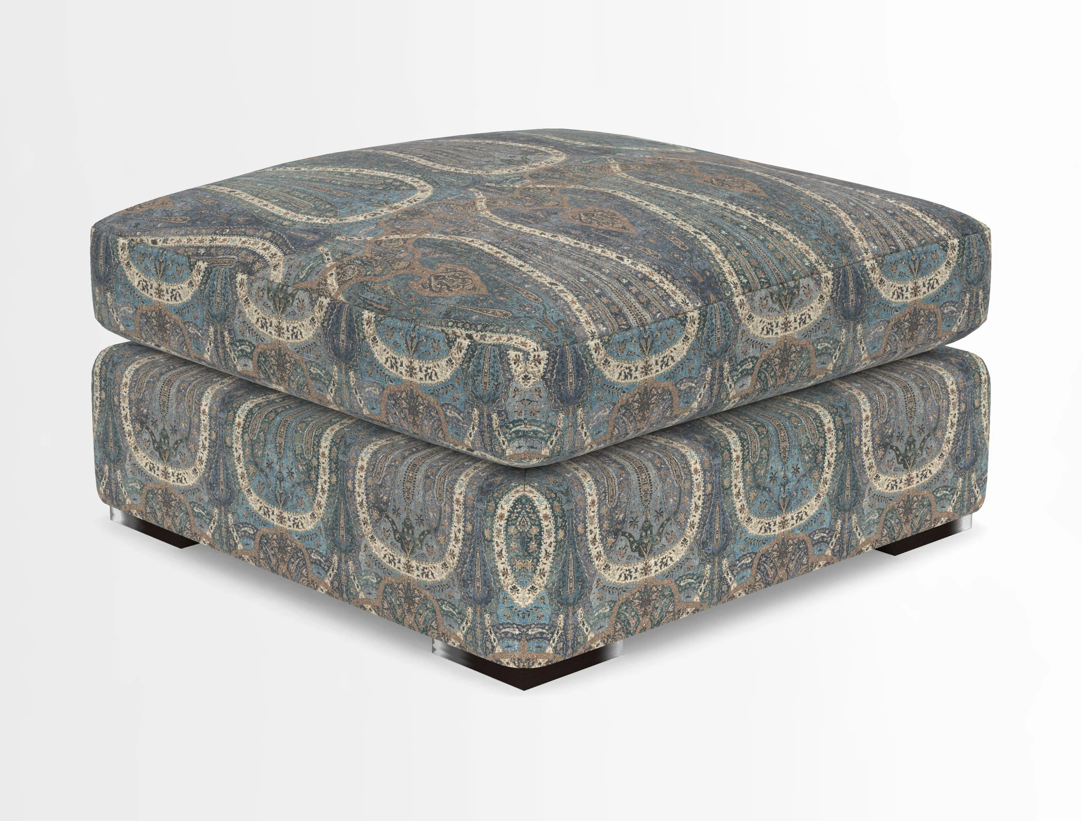 Stockbridge Combi Footstool in Two Tone Plain Biscuit