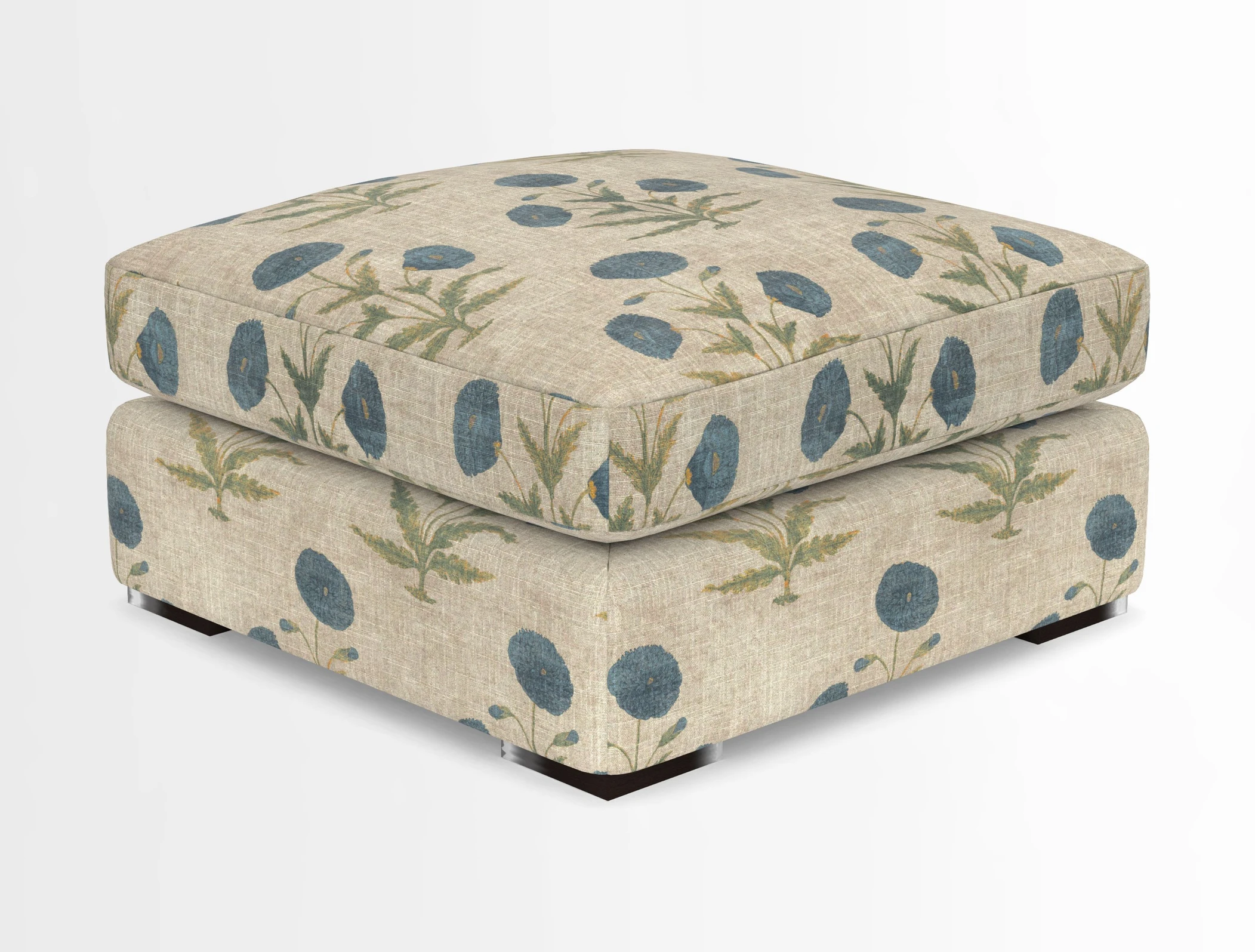 Stockbridge Combi Footstool in Two Tone Plain Biscuit