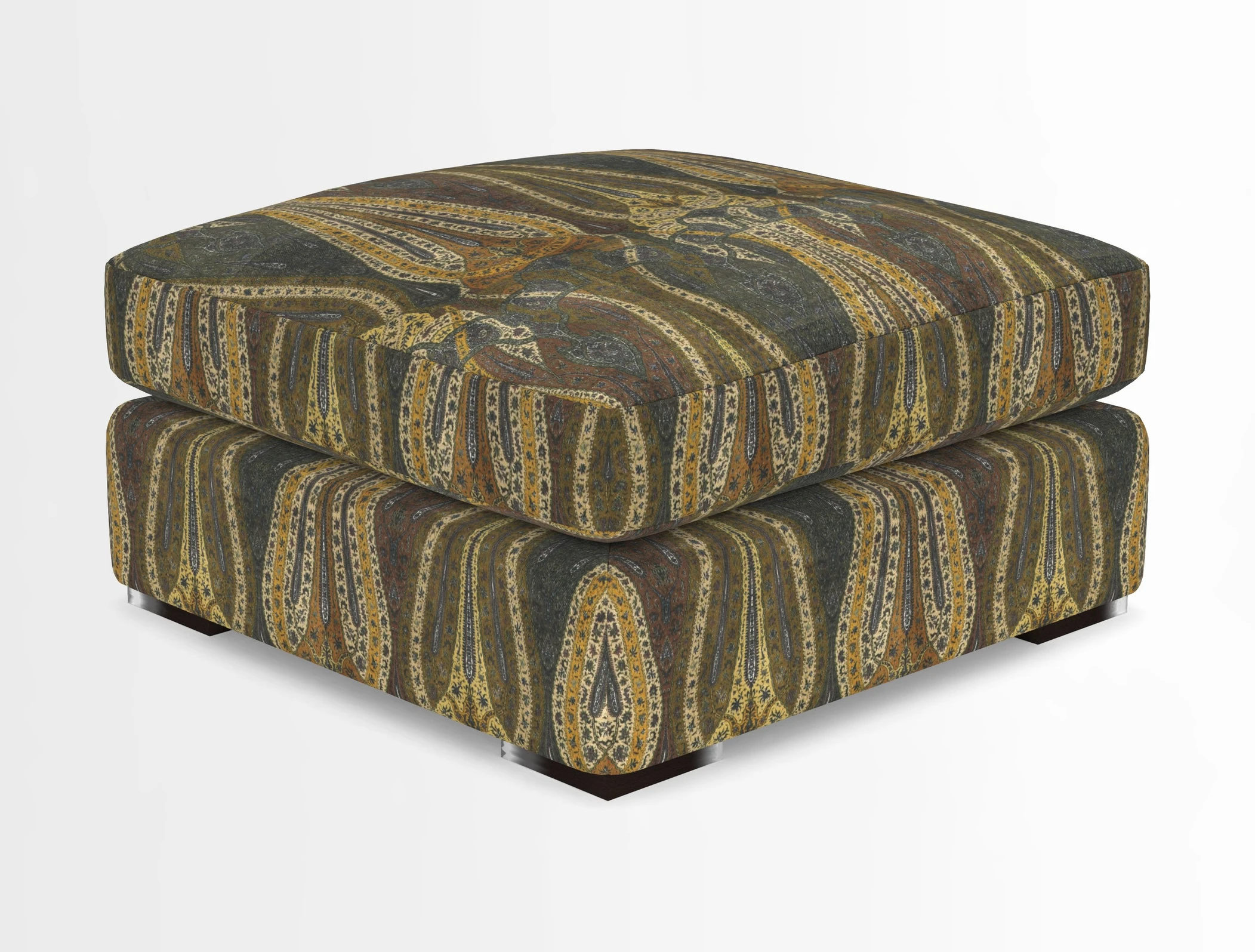 Stockbridge Combi Footstool in Two Tone Plain Biscuit