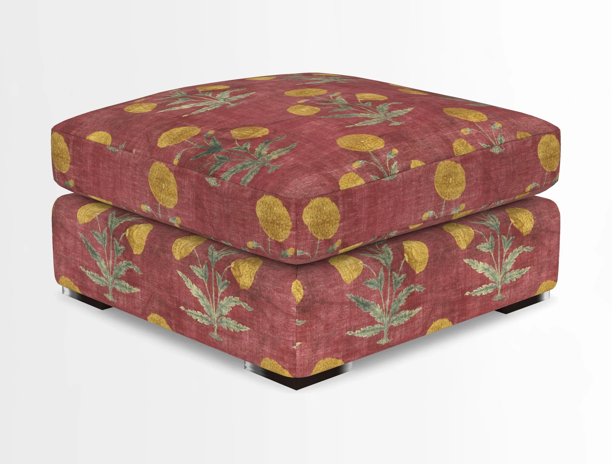 Stockbridge Combi Footstool in Two Tone Plain Biscuit
