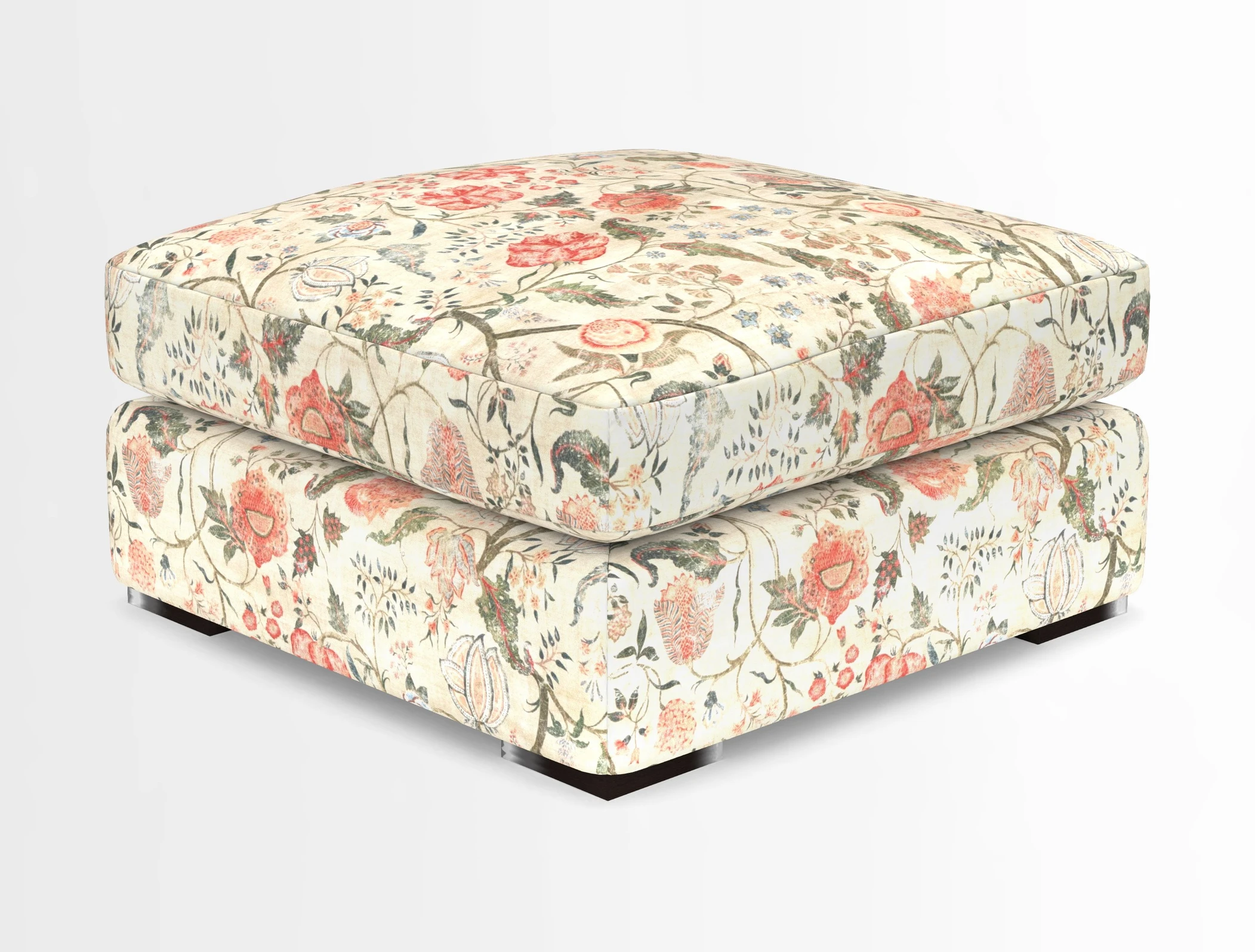 Stockbridge Combi Footstool in Two Tone Plain Biscuit