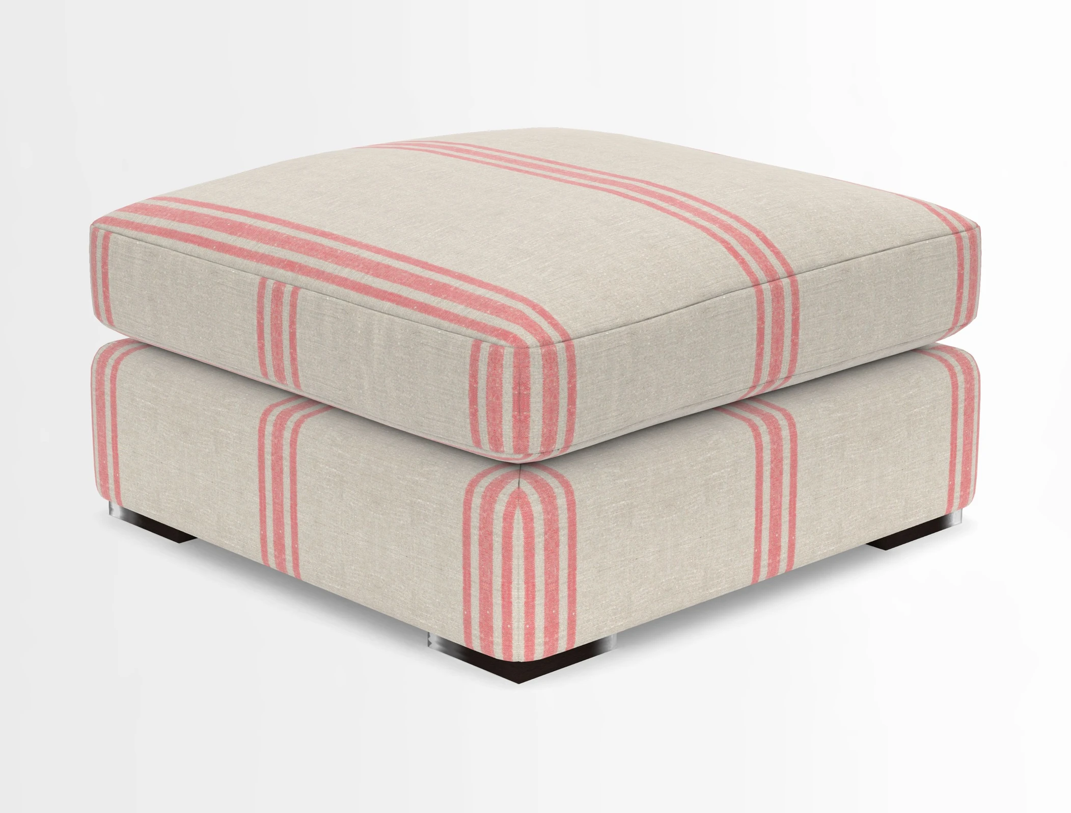 Stockbridge Combi Footstool in Two Tone Plain Biscuit