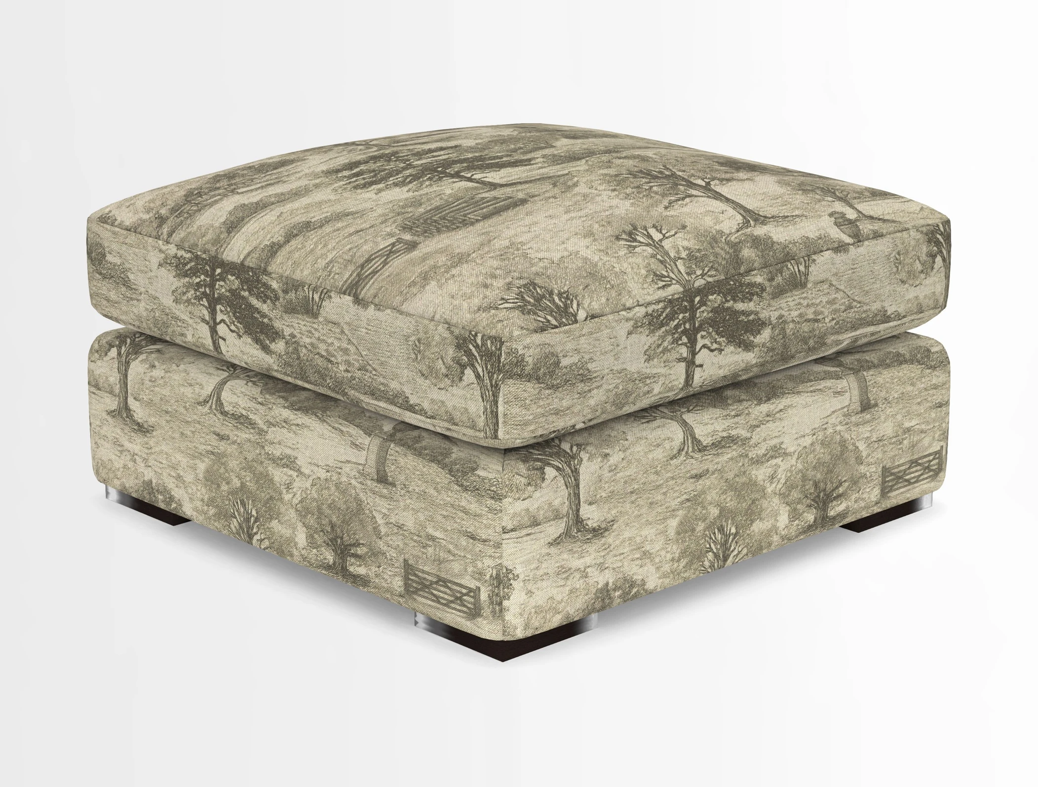 Stockbridge Combi Footstool in Two Tone Plain Biscuit
