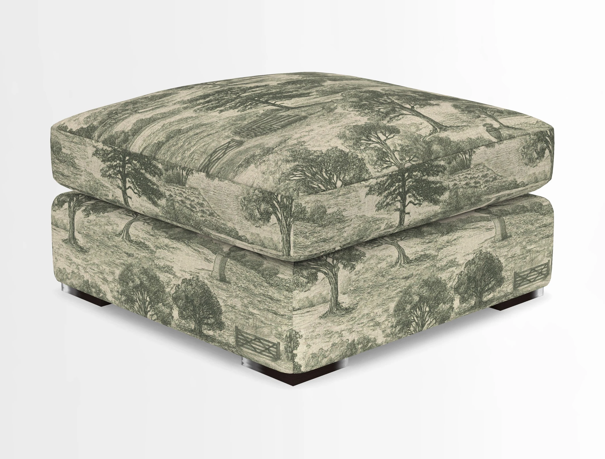 Stockbridge Combi Footstool in Two Tone Plain Biscuit