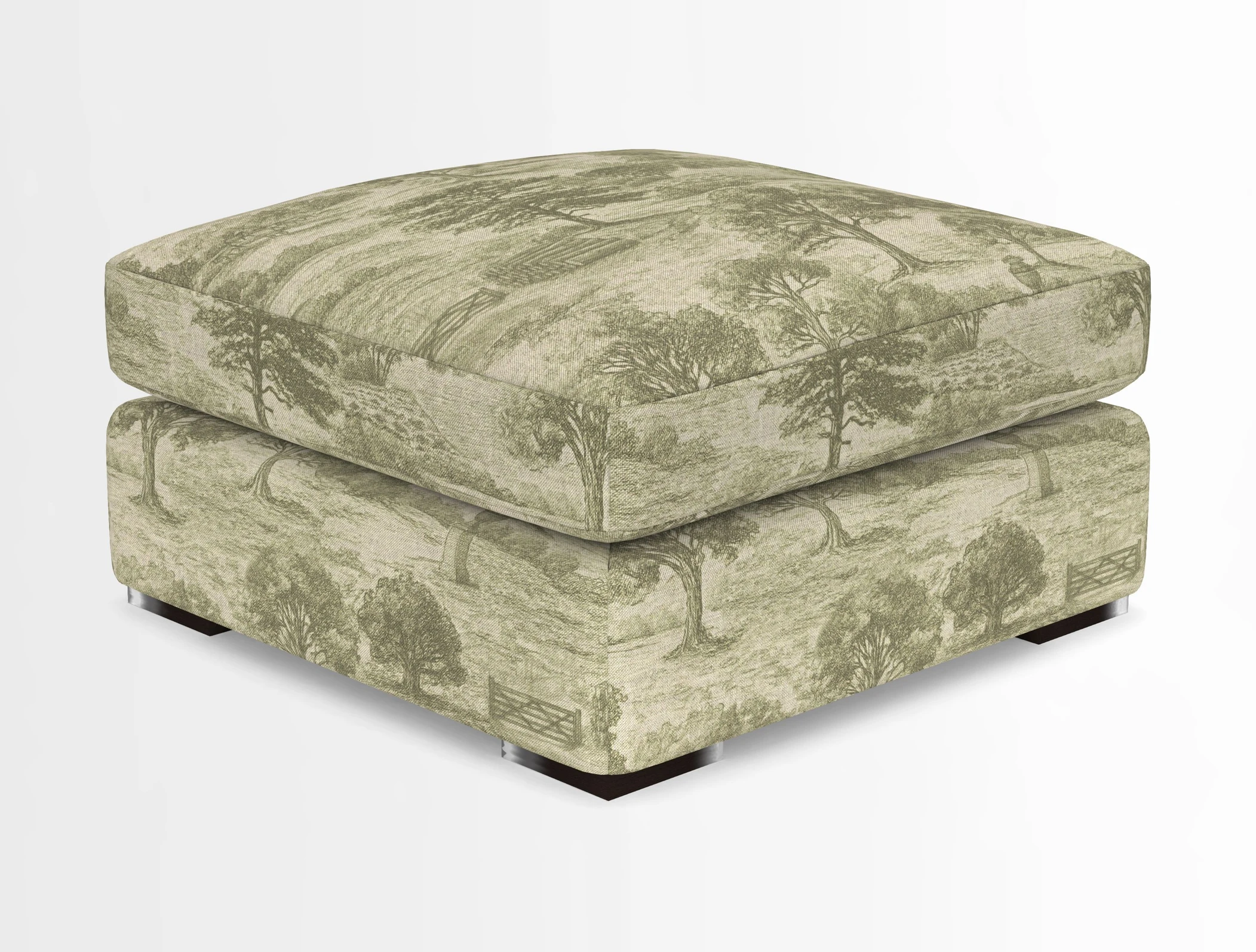 Stockbridge Combi Footstool in Two Tone Plain Biscuit
