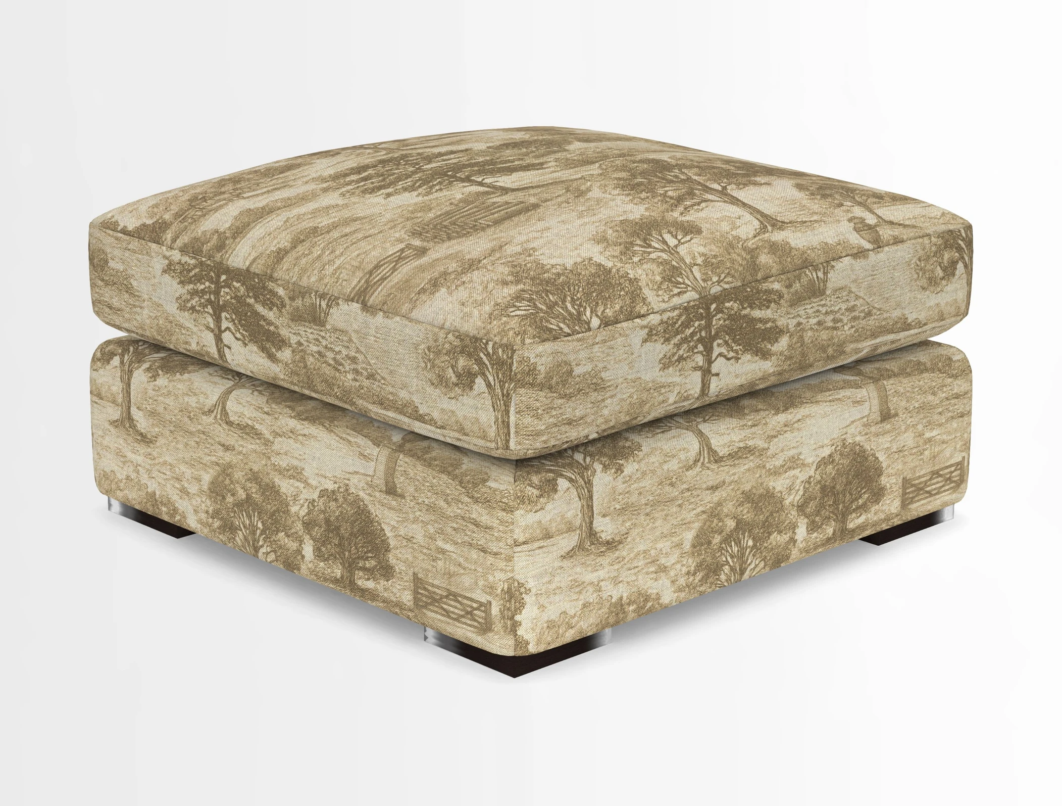 Stockbridge Combi Footstool in Two Tone Plain Biscuit