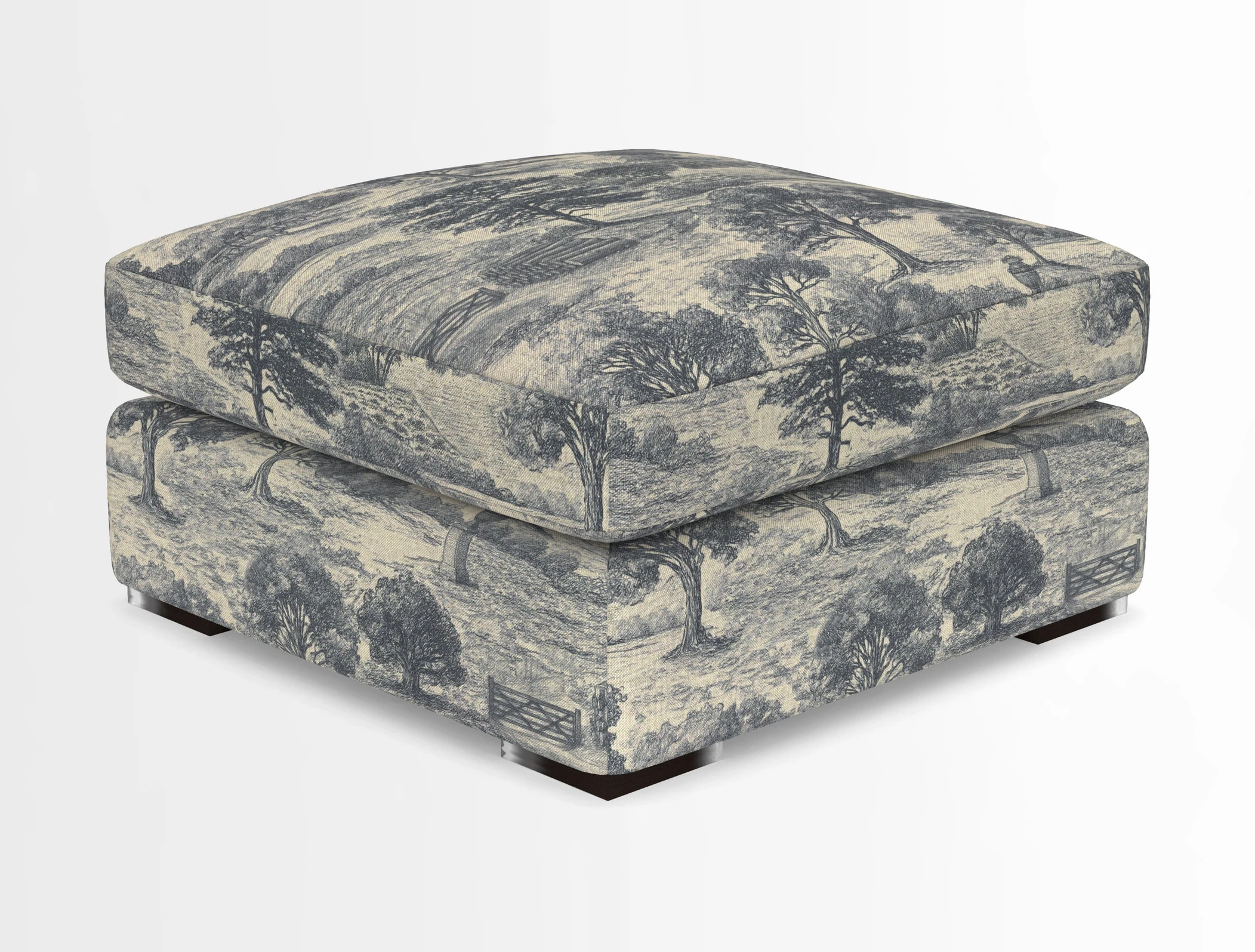 Stockbridge Combi Footstool in Two Tone Plain Biscuit