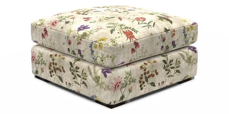 Stockbridge Combi Footstool in Two Tone Plain Biscuit
