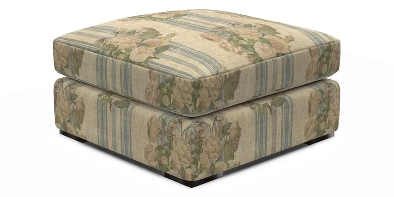 Stockbridge Combi Footstool in Two Tone Plain Biscuit