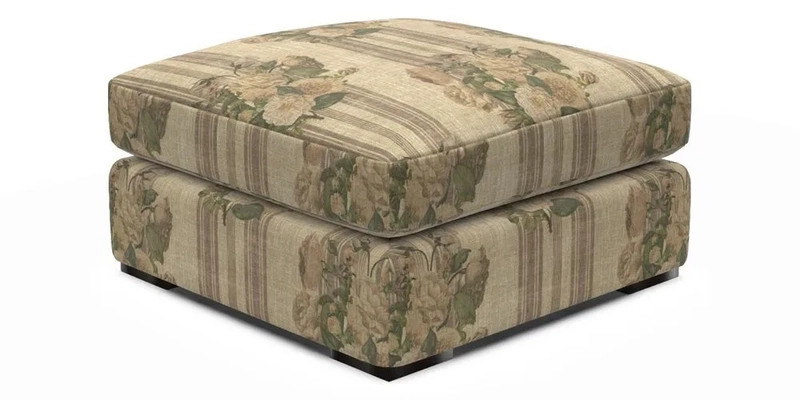 Stockbridge Combi Footstool in Two Tone Plain Biscuit