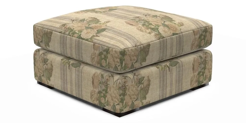 Stockbridge Combi Footstool in Two Tone Plain Biscuit