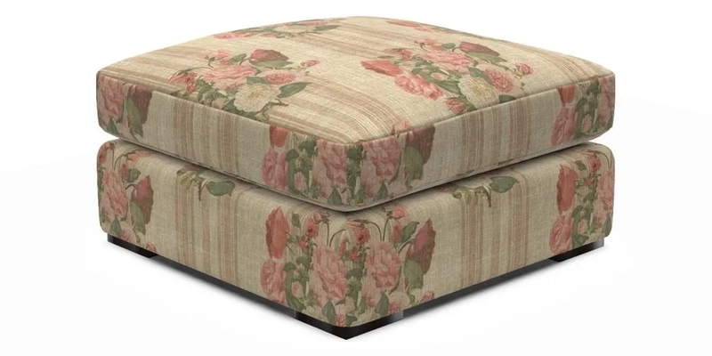 Stockbridge Combi Footstool in Two Tone Plain Biscuit