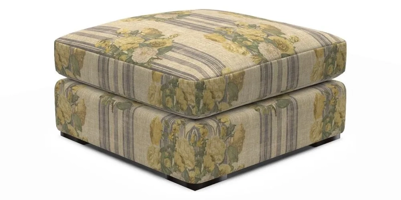 Stockbridge Combi Footstool in Two Tone Plain Biscuit
