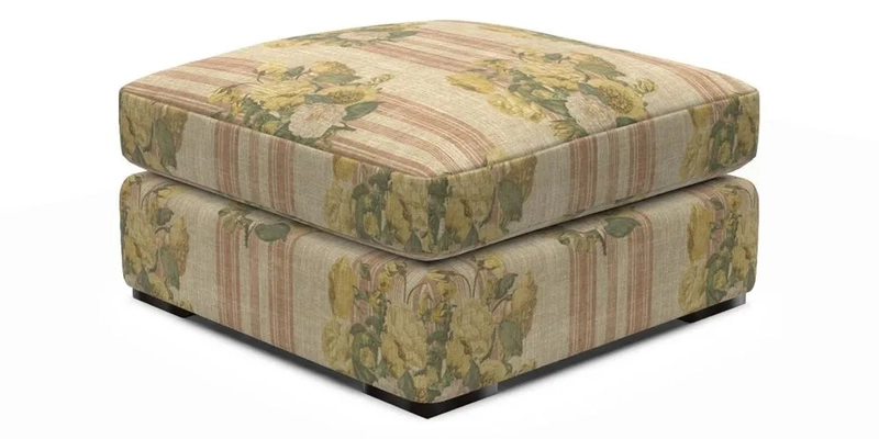 Stockbridge Combi Footstool in Two Tone Plain Biscuit