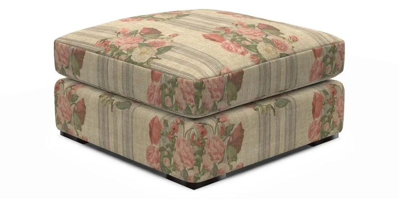 Stockbridge Combi Footstool in Two Tone Plain Biscuit