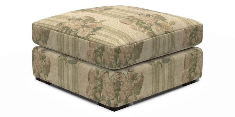Stockbridge Combi Footstool in Two Tone Plain Biscuit