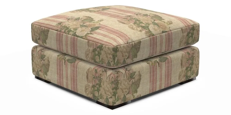 Stockbridge Combi Footstool in Two Tone Plain Biscuit