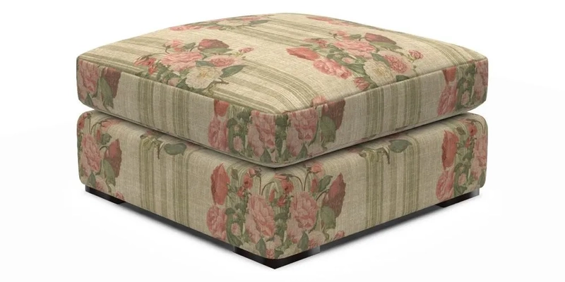 Stockbridge Combi Footstool in Two Tone Plain Biscuit