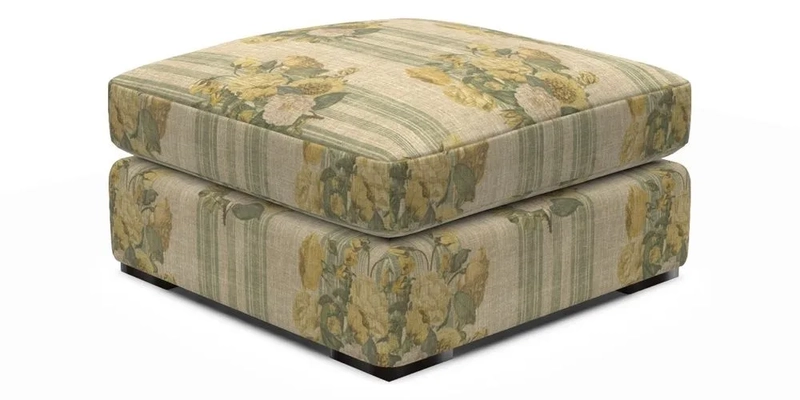 Stockbridge Combi Footstool in Two Tone Plain Biscuit