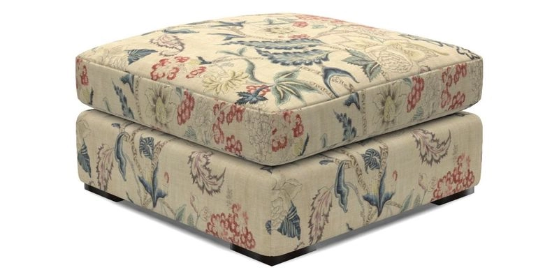Stockbridge Combi Footstool in Two Tone Plain Biscuit