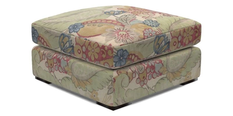 Stockbridge Combi Footstool in Two Tone Plain Biscuit