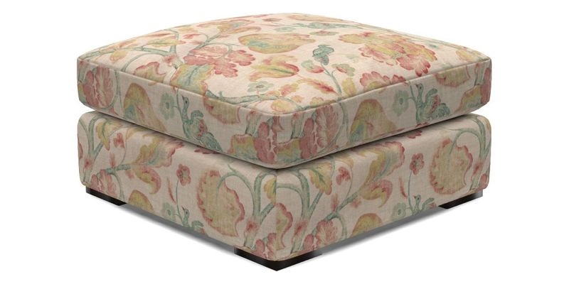 Stockbridge Combi Footstool in Two Tone Plain Biscuit