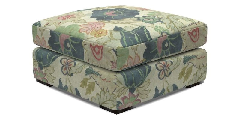 Stockbridge Combi Footstool in Two Tone Plain Biscuit