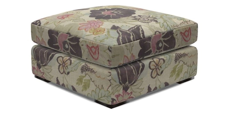 Stockbridge Combi Footstool in Two Tone Plain Biscuit