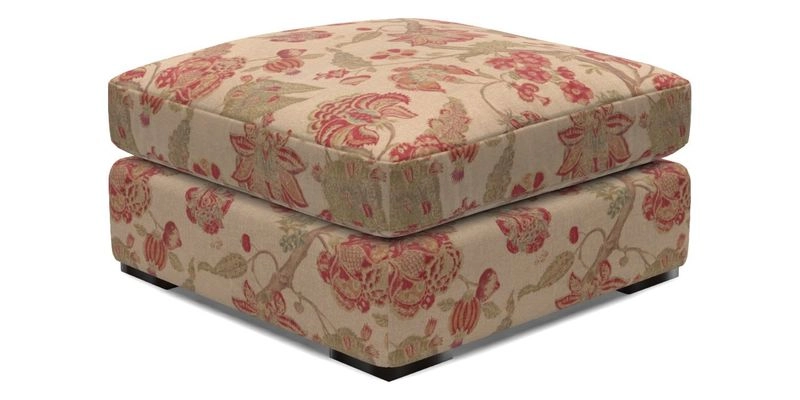 Stockbridge Combi Footstool in Two Tone Plain Biscuit