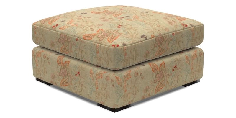 Stockbridge Combi Footstool in Two Tone Plain Biscuit
