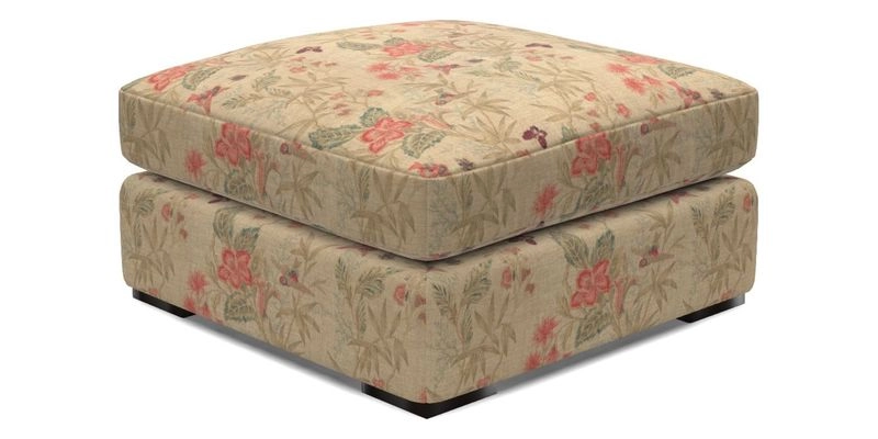 Stockbridge Combi Footstool in Two Tone Plain Biscuit
