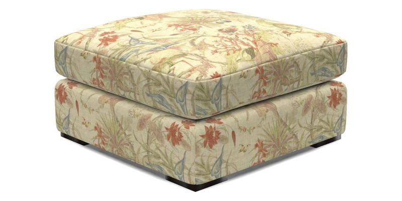 Stockbridge Combi Footstool in Two Tone Plain Biscuit