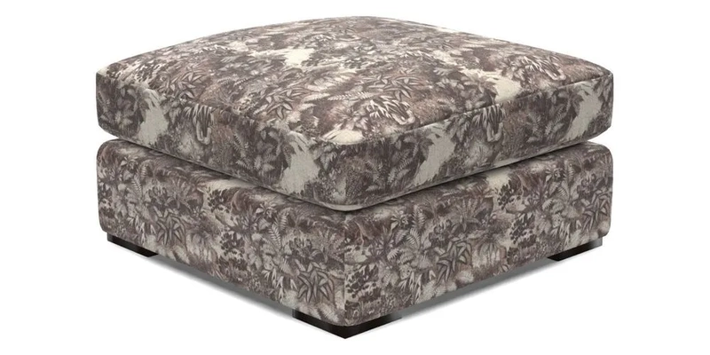 Stockbridge Combi Footstool in Two Tone Plain Biscuit