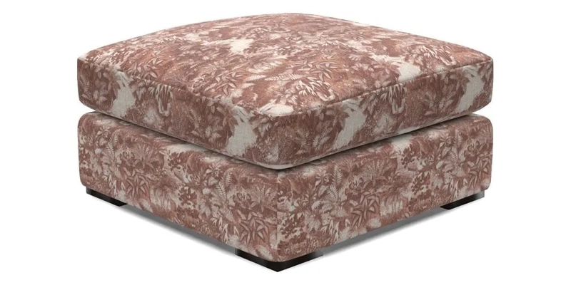 Stockbridge Combi Footstool in Two Tone Plain Biscuit