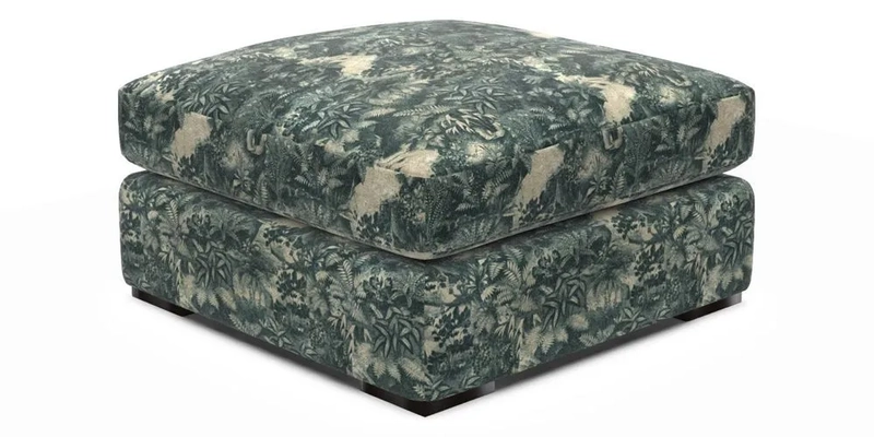 Stockbridge Combi Footstool in Two Tone Plain Biscuit