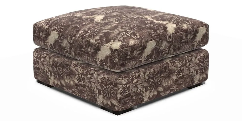 Stockbridge Combi Footstool in Two Tone Plain Biscuit