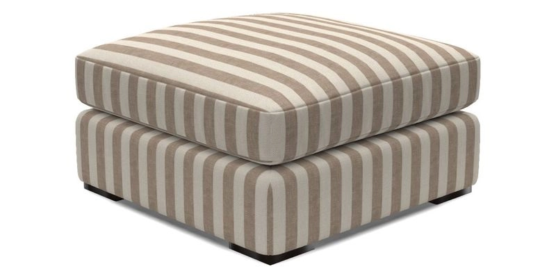 Stockbridge Combi Footstool in Two Tone Plain Biscuit