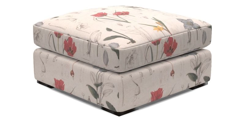 Stockbridge Combi Footstool in Two Tone Plain Biscuit