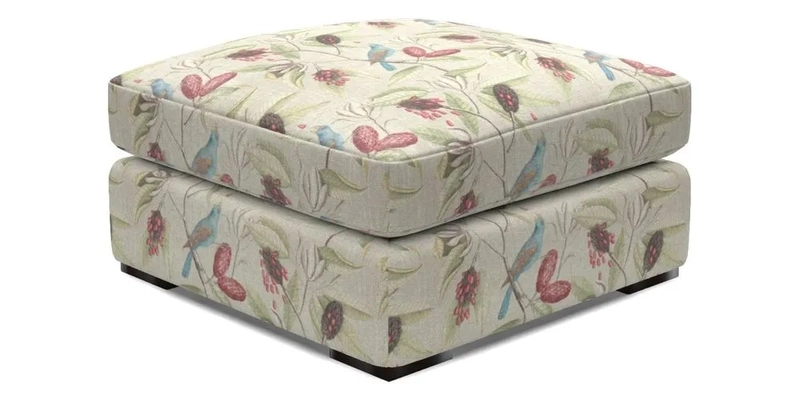 Stockbridge Combi Footstool in Two Tone Plain Biscuit