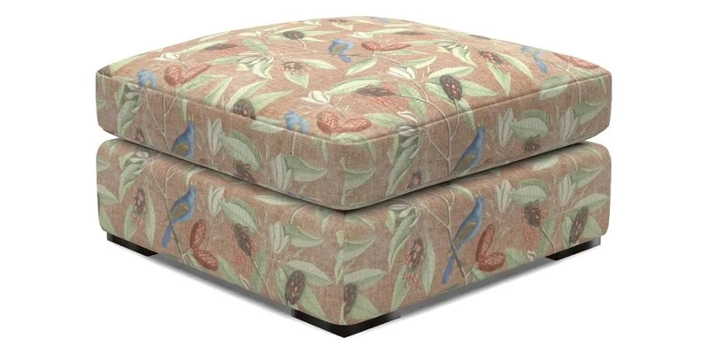 Stockbridge Combi Footstool in Two Tone Plain Biscuit