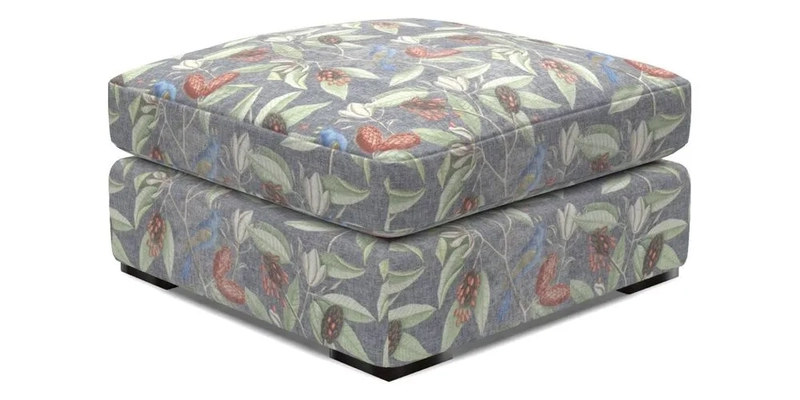 Stockbridge Combi Footstool in Two Tone Plain Biscuit