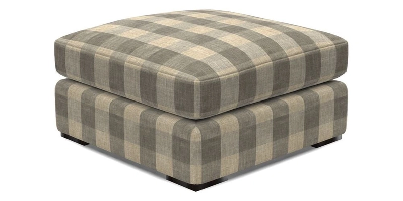 Stockbridge Combi Footstool in Two Tone Plain Biscuit