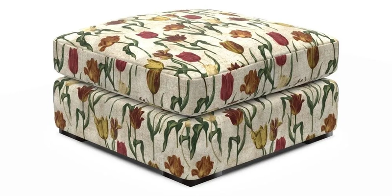 Stockbridge Combi Footstool in Two Tone Plain Biscuit