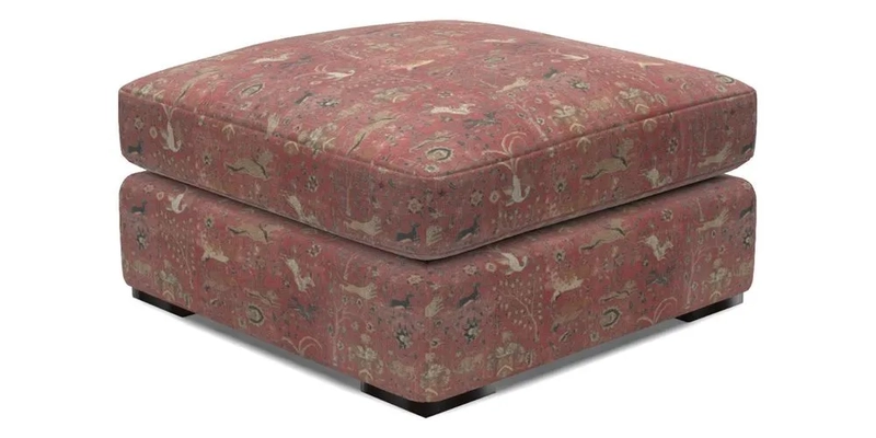 Stockbridge Combi Footstool in Two Tone Plain Biscuit