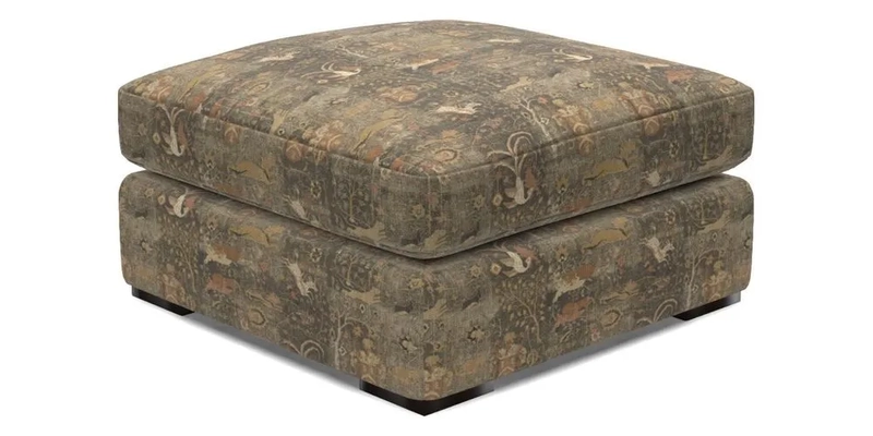 Stockbridge Combi Footstool in Two Tone Plain Biscuit